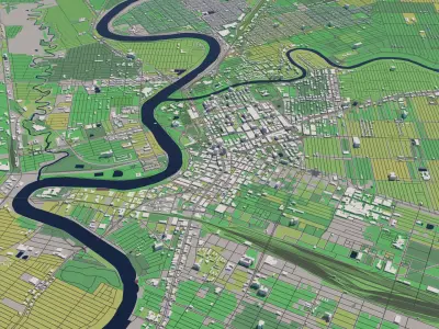 Winnipeg Manitoba Canada 30x30km 3D City Map 3D model