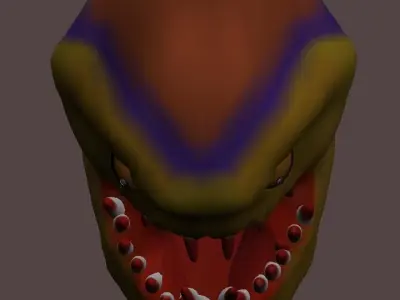 Alien-creature-obj-3D Model monster head Low-poly 3D model
