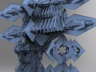 Sci-Fi Egyptian Floating Monolith temple 3  3D model