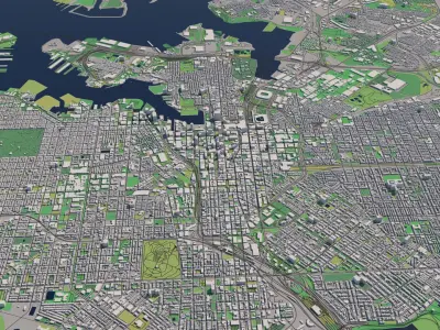 Baltimore Maryland USA 30x30km 3D City Map 3D model