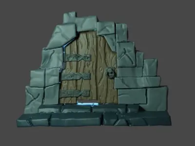 Eerie Dungeon Door 3D model