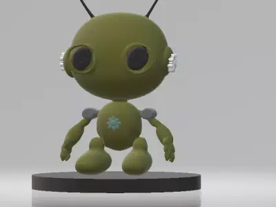 Cute Green Robot Character 3D Printable Model 3D print model