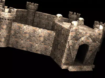 Low Poly fort Free low-poly 3D model