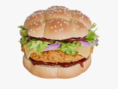  Realistic Chicken Burger Nuggets 