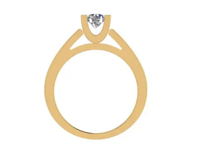 Ring191 diamond solitaire engagement ring gold 3D print model