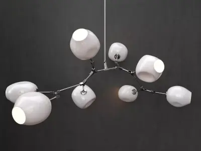 Branching bubble 8 lamps 3 3D model