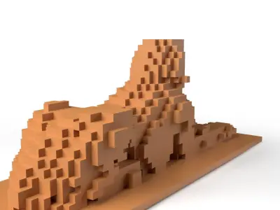 HumanSphinx Minecraft Voxel Low-poly 3D model