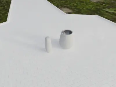 Street Furniture - Trash bin and Short Pole 3D model