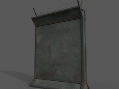 Concrete Wall Barricade Barrier 3D model purchase