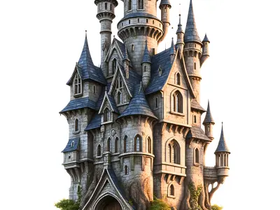 Elven Tree Castle STL  Fantasy Castle on Ancient Roots  3D print 3D print model