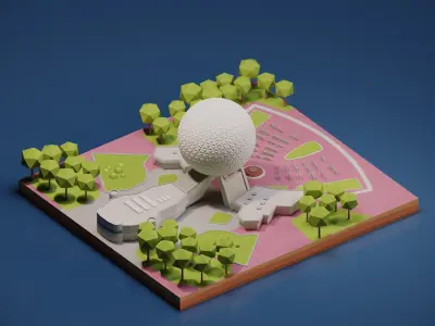 Epcot Low-poly 3D model