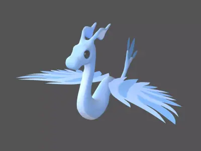 Cartoon Dragon Character v1 001 Low-poly 3D model