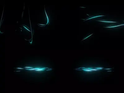 Wind flowing lines light animation FX 3D model