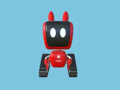 Cute Robot 10 Firebot - Fire Fighter - Character SciFi Design Low-poly 3D model