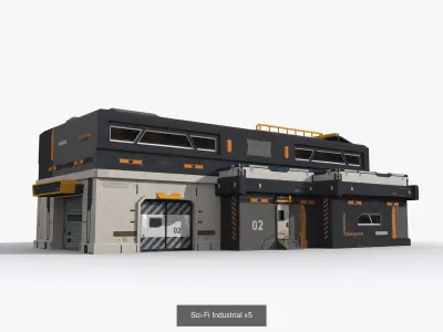 24 Sci-Fi Industrial Collection 3D Model Pack