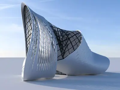 Futuristic building 5 3D model