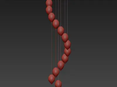 DELICE clock with balls hanging from it 3D model