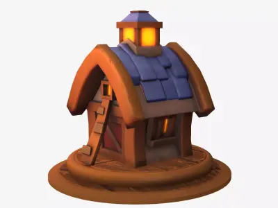 LowPoly Stylized Small House Low-poly 3D model