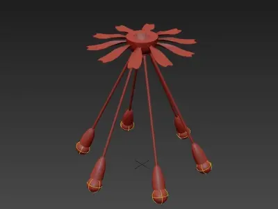 Rare Brass Sunburst Flush Mount 3D model