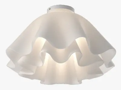 Ceiling Lamp Modern White Flower Semi-Flush mount 3D model