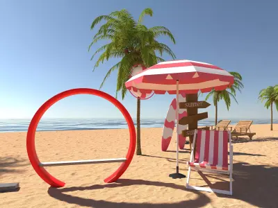Beach leisure 3D model