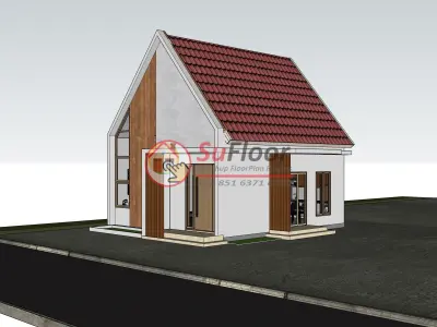 House 7x8m code 491- Sketchup 3D model 3D model 3D model