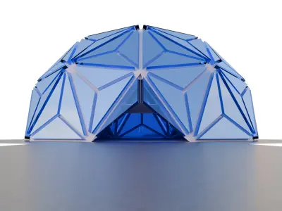 Glass Pyramid Glass Office 3D model