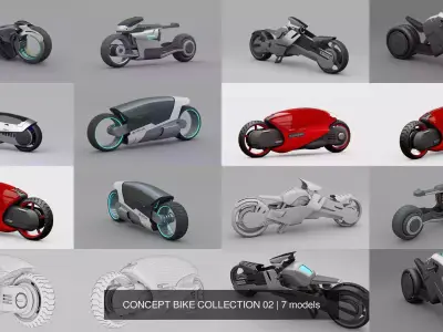 CONCEPT BIKE COLLECTION 02 3D Model Pack