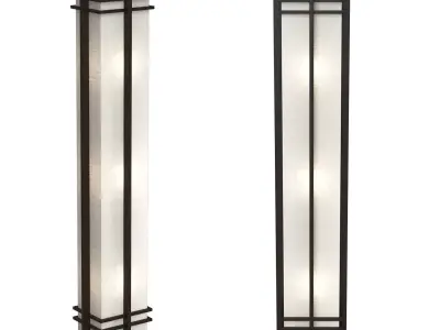 Deco Style Walnut Column 3D model