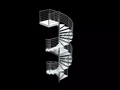 3d models Spiral curved staircases stainles steel 3D model