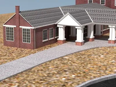 Science Lab Building Low-poly 3D model