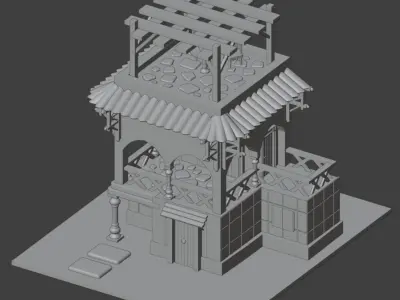 Stylized Low poly house 3D print model
