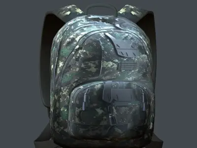 Backpack Camping Generic military human bag storqge baggage Low-poly 3D model
