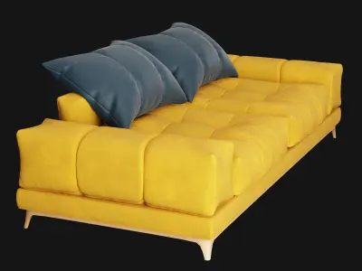 Modern sofa 2 seat 3D model