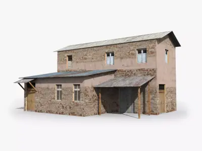 Slum j old stone house Low-poly 3D model