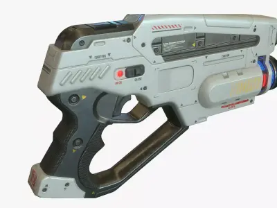 Sci Fi Gun Low-poly 3D model 7