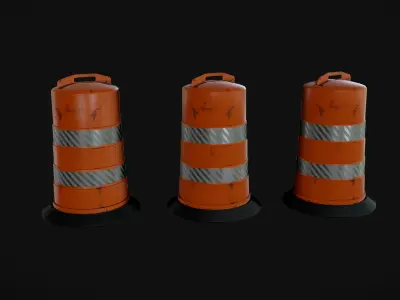 Orange Traffic Barrel 3D model
