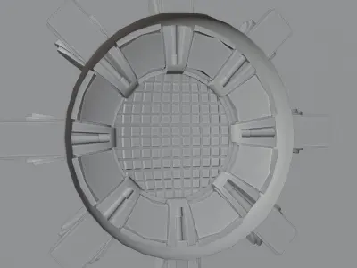 Scifi Industrial Circular Blast Door 3D model