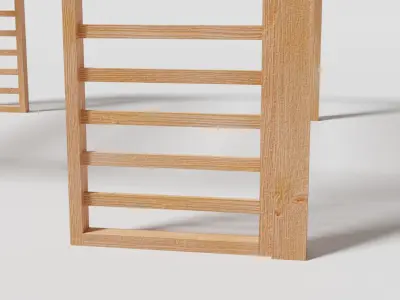 Wooden Garden Pergola 2 Low-poly 3D model