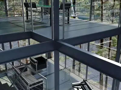 minimal office floor 3D model