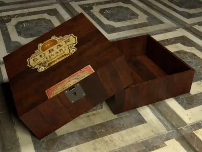 Cuban Cigar Box Low-poly 3D model