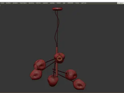 Branching Bubble Chandelier Vertical Gray Low-poly 3D model