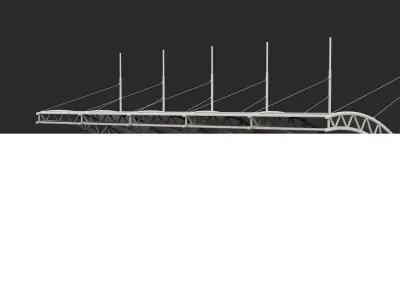 Bleacher with canopy shade 3D model