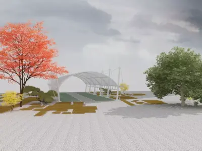 Parking Shelter with Greenery 3D model