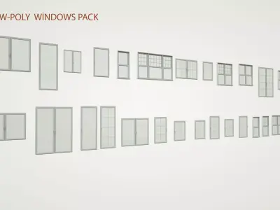 low-poly windows pack Low-poly 3D model