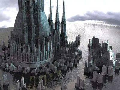Sci fi ancient Structures 3 winter Kit bash 3D model
