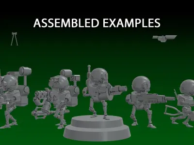 SERVOCORE ALL FACTIONS - ASSISTANT DROID SQUAD -IN PARTS- 28mm 3D print model