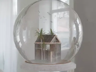 Christmas tropical globe 3D model