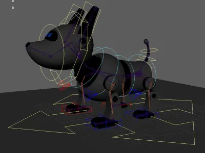 Rigged 3D Robot Dog Model  Low-poly 3D model