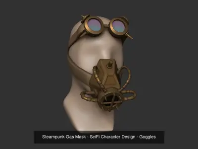 Steampunk Helmets and Masks - SciFi Character Design 3D Model Pack